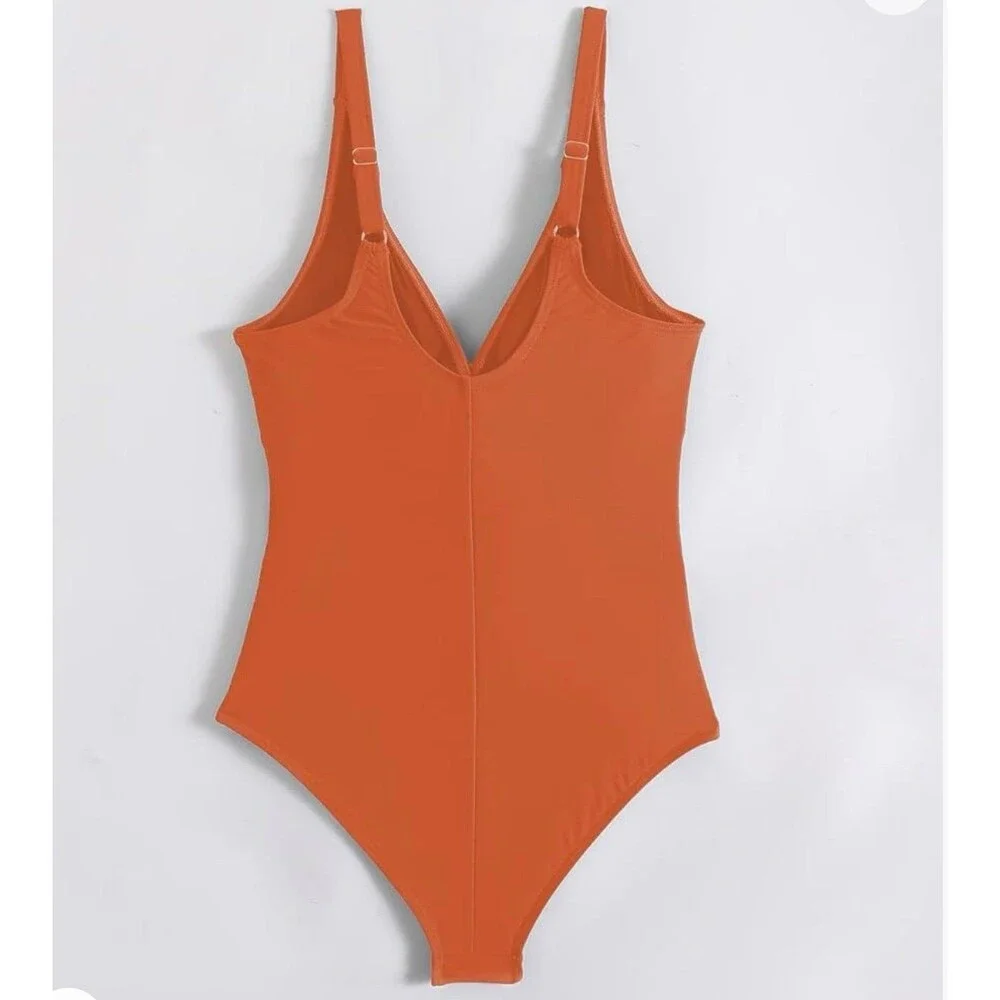 Danga Bay Tummy Control One Piece Swimsuit Size L Orange New With Tag